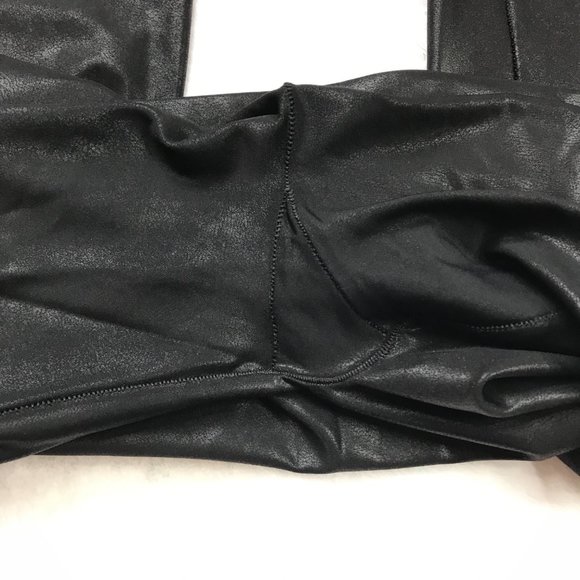 Spanx Women's Faux Leather Leggings Size Large High Waist Black Style 2437 - Picture 5 of 12